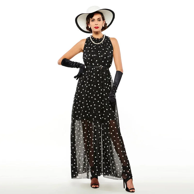 Vintage Polka Dot Dress Mesh unclassified dresses