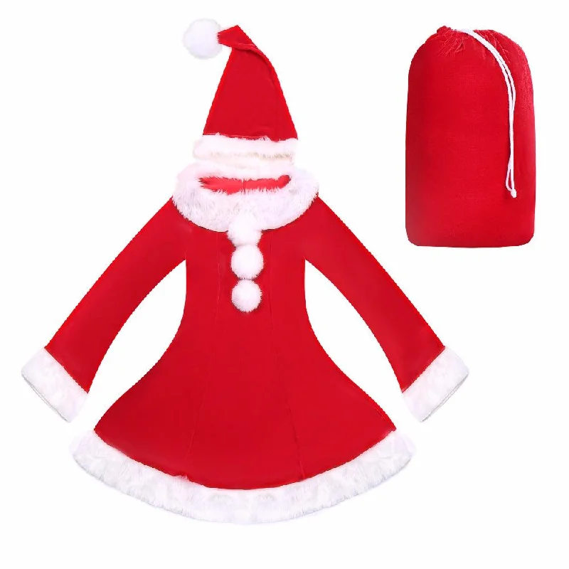 Women Sexy Christmas  Dress Christmas Hat Set Adult Santa Dresses Luxury unclassified dresses