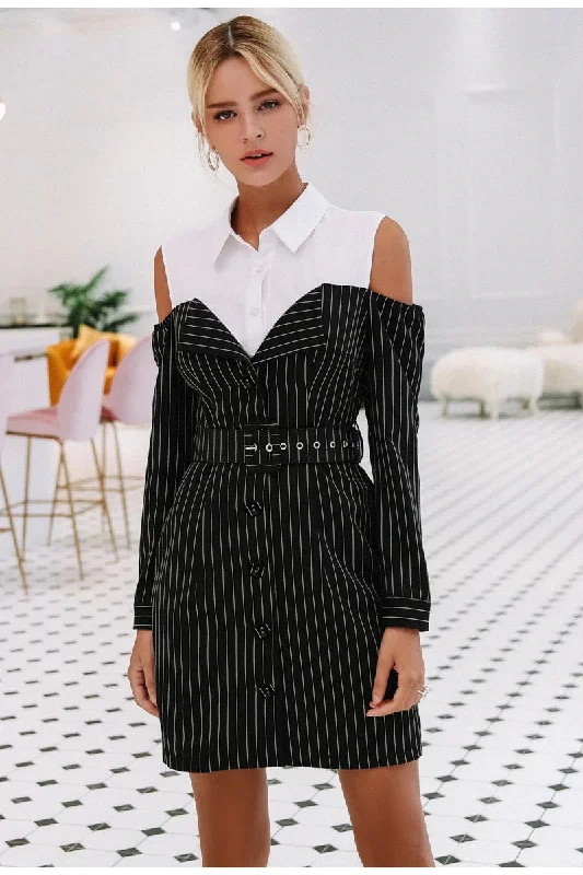 Women's Autumn/Winter Two-Piece With Stripes Dress Boho unclassified dresses