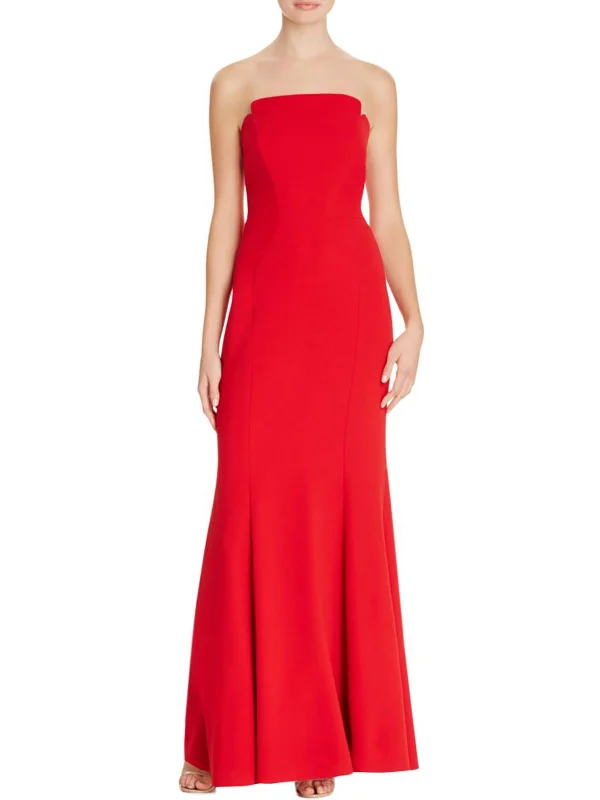 Womens Crepe Strapless Evening Dress Discounted unclassified dresses