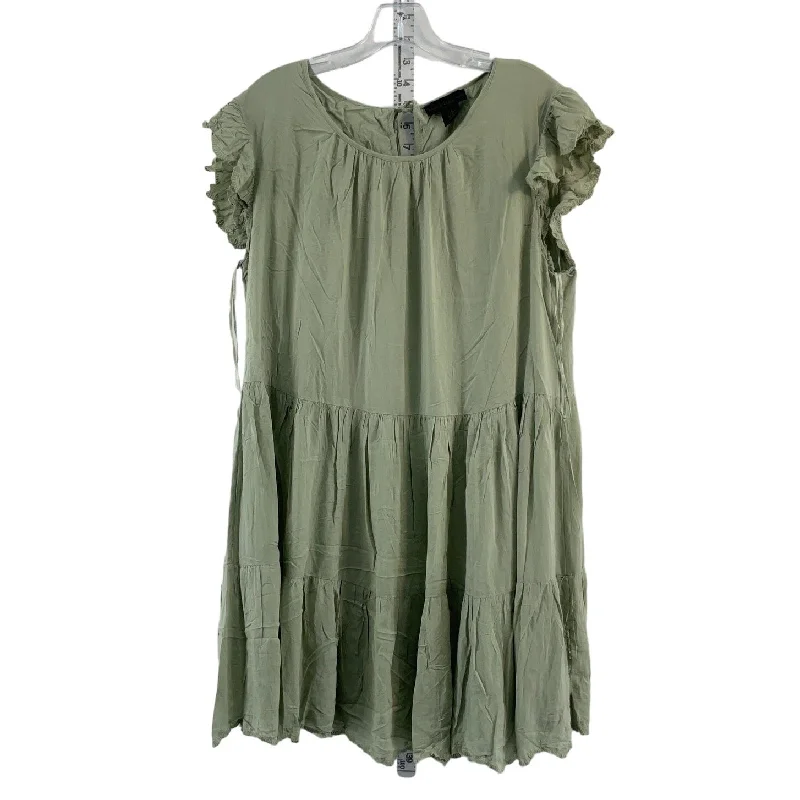 Women's House of Harlow Green A-Line Dress M Polyester Preowned Denim unclassified dresses