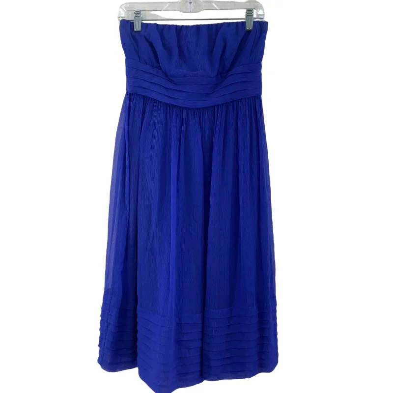 Women's J.Crew Blue Silk Strapless Dress Size 6P Preowned Graduation unclassified dresses