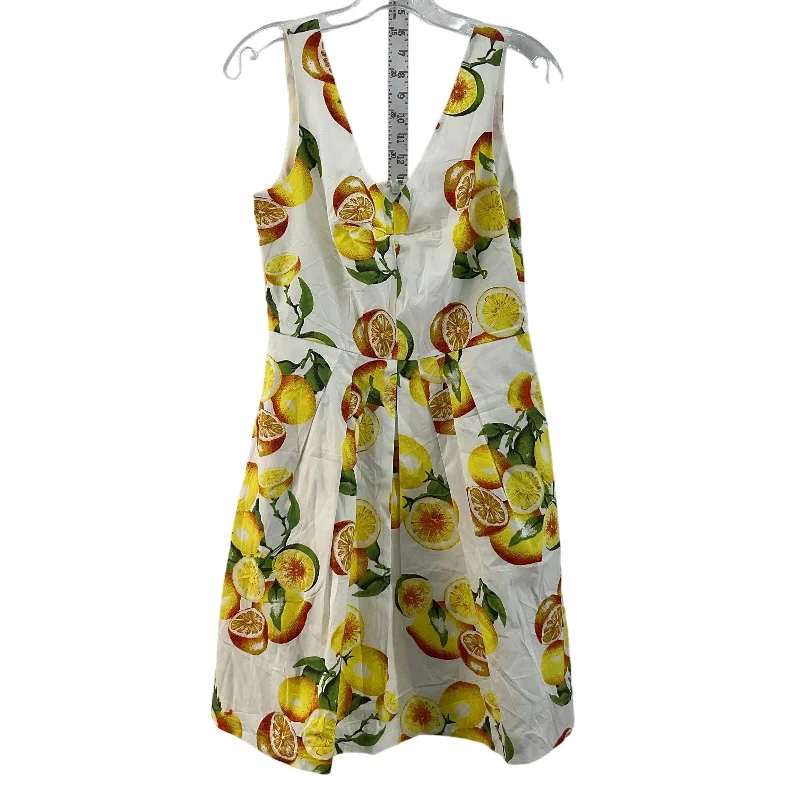 Women's Lemon Themed Banana Republic White Yellow A-Line Dress, Size 6, NWT Bodycon unclassified dresses