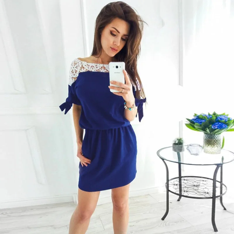 Women's Summer Loose O-Neck Dress Preppy unclassified dresses