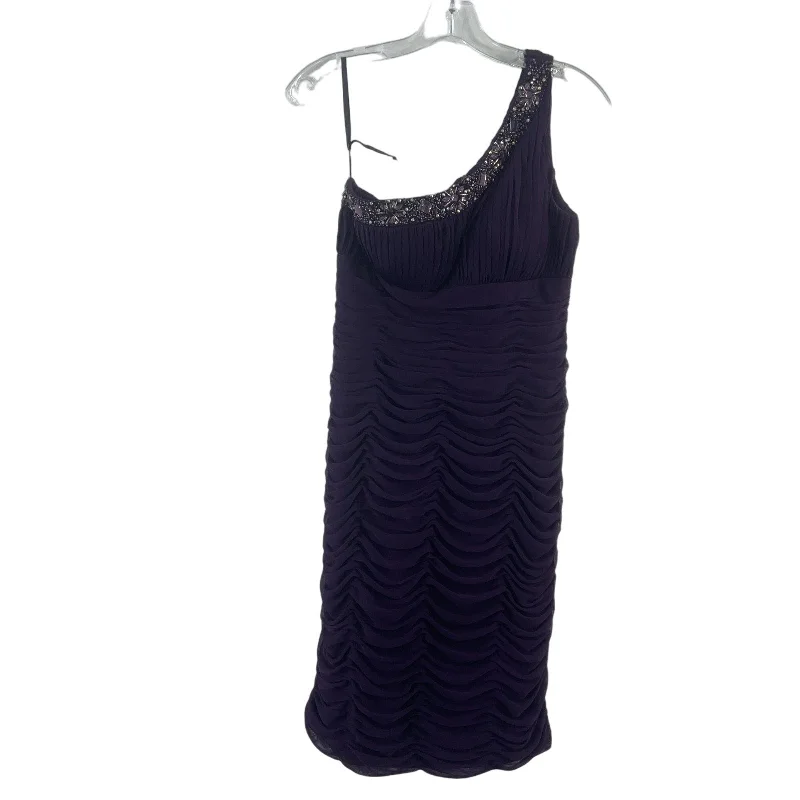 Xscape Y2K Purple Embellished Ruched One-Shoulder Dress Women’s Size 6 Preowned High-low unclassified dresses