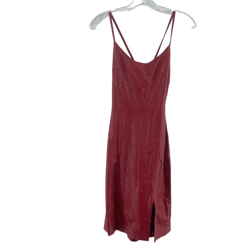 Zara Red Faux Leather Criss-Cross Straps Fitted Dress Women’s Size XS NWT Breathable unclassified dresses