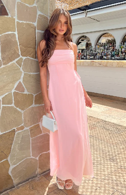 Flossie Pink Maxi Sleeveless Dress Soft Maxi Skirt