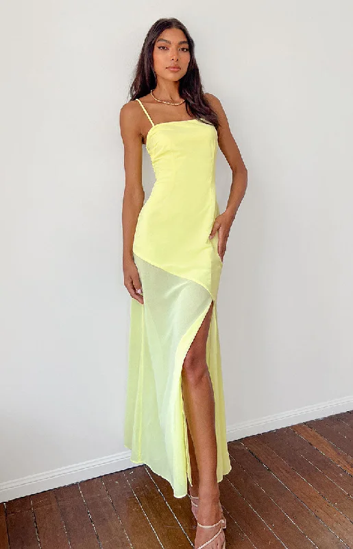 Karmic Yellow Chiffon Maxi Dress Tartan Maxi Skirt