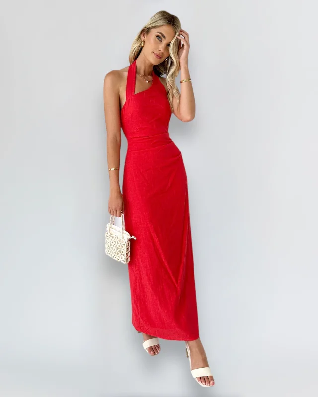 AGNES MIDI DRESS -RED Chic Midi Skirt