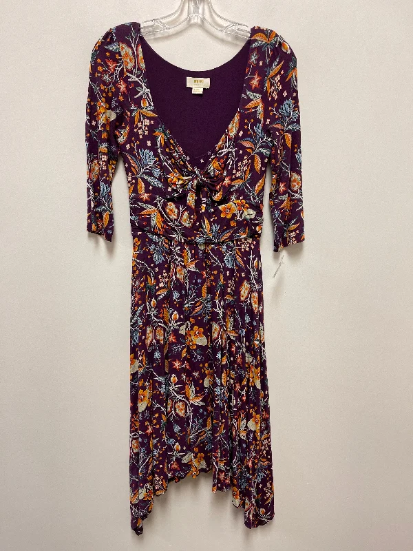 Purple Dress Casual Midi Maeve, Size Xs Floral A-line Skirt